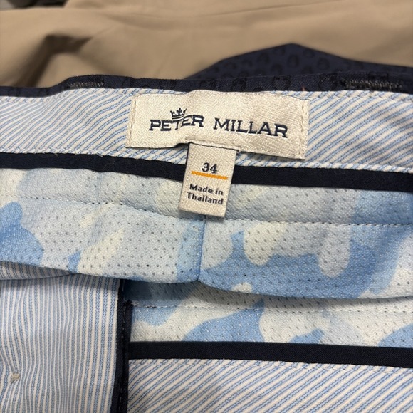 Peter Millar Shorts Mens Size 34 Blue Geo Skull Print Performance Golf Casual - Picture 5 of 5